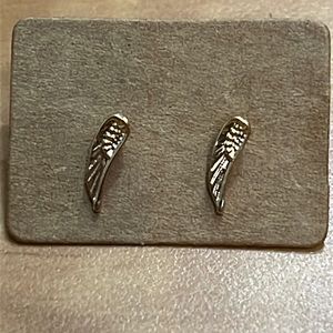 Gold plated wing stud earrings
